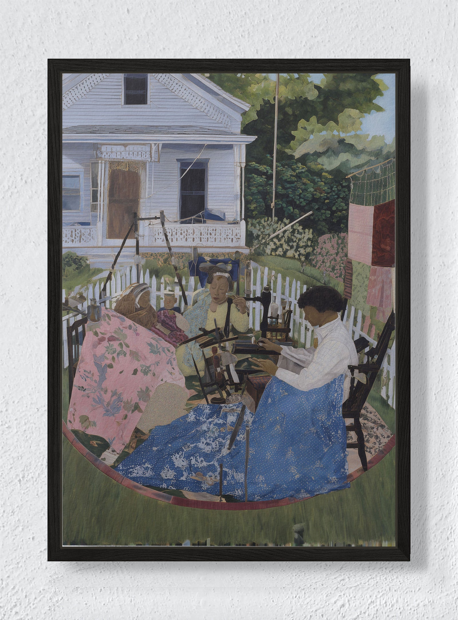 TWO WOMEN AND A WARM DAY - Black frame canvas