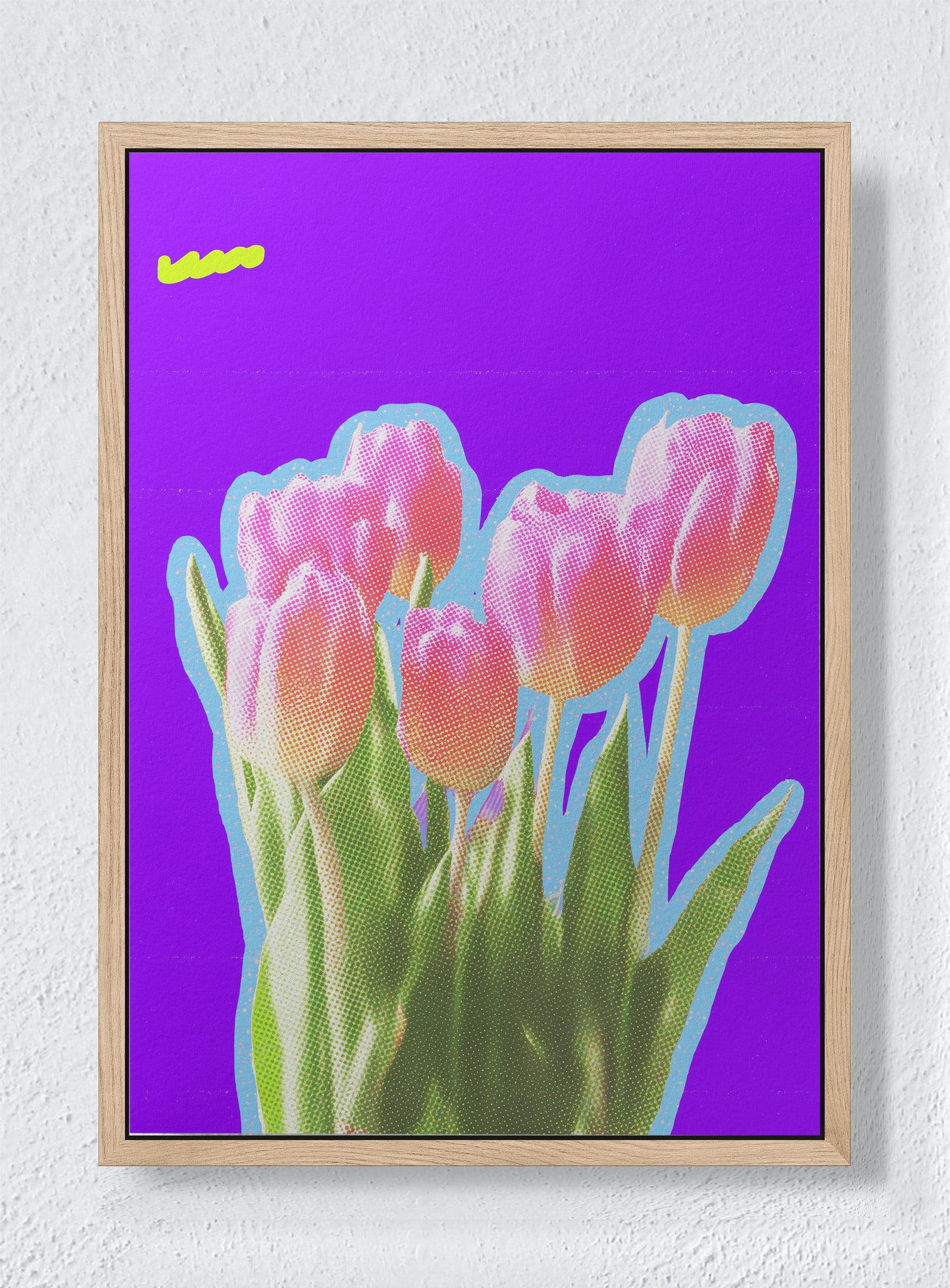 ULTRAVIOLET BLOOM - Natural frame canvas