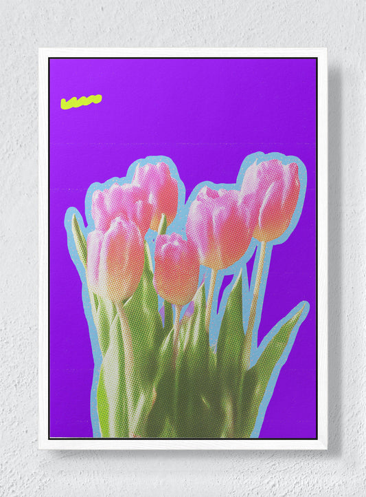 ULTRAVIOLET BLOOM - White frame canvas