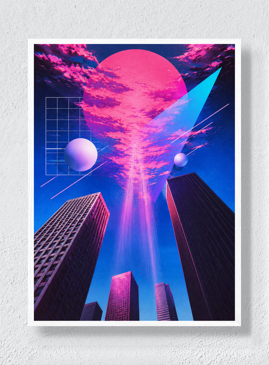 VERTICAL DREAM IN PINK - White Frame