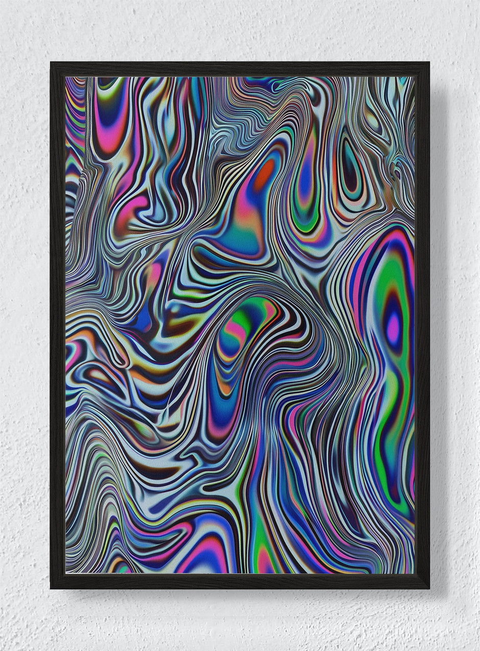 VORTEX OF HUES - Black frame canvas