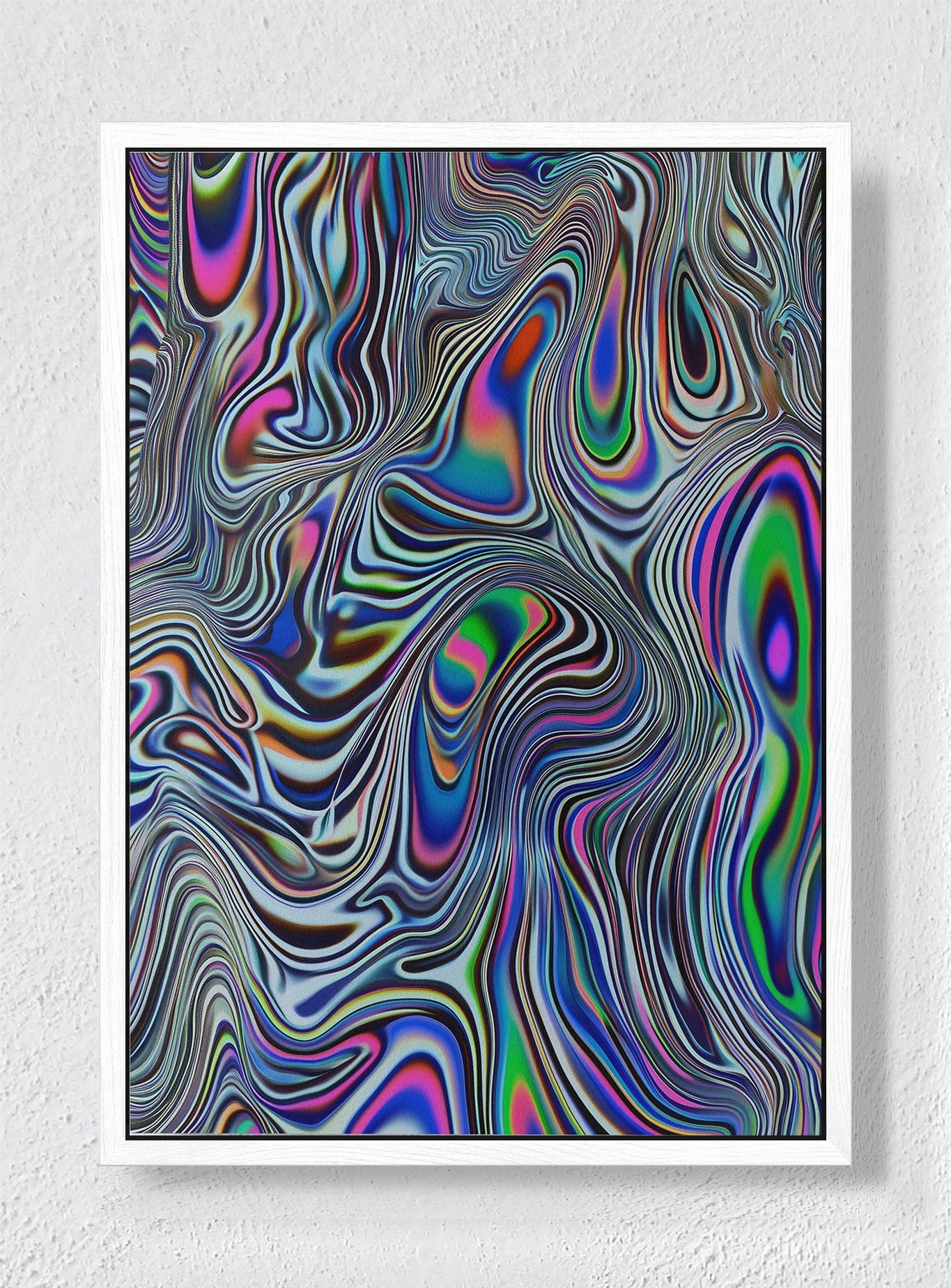VORTEX OF HUES - White frame canvas