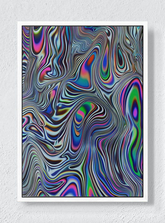 VORTEX OF HUES - White frame canvas