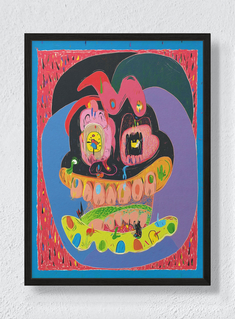 WALLOWING THE VIOLET NIGHT - Black frame canvas