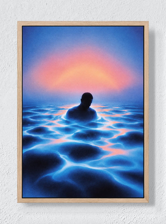 WATER REMEMBERS EVENING - Natural frame canvas