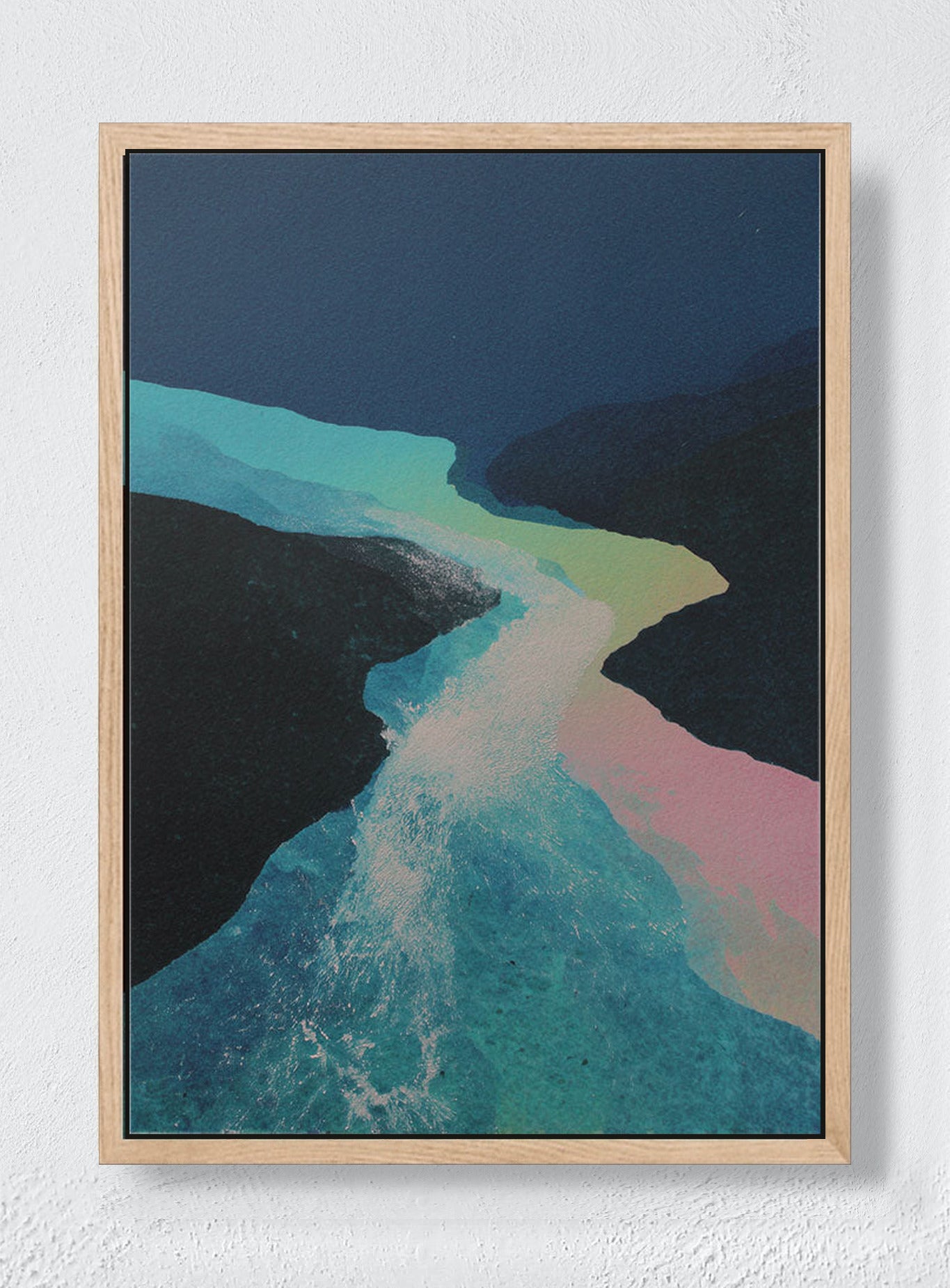 WATER TEACHING ITSELF A SHAPE - Natural frame canvas