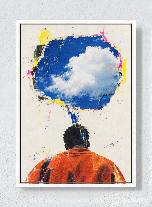 WEATHER AS A THOUGHT - White frame canvas