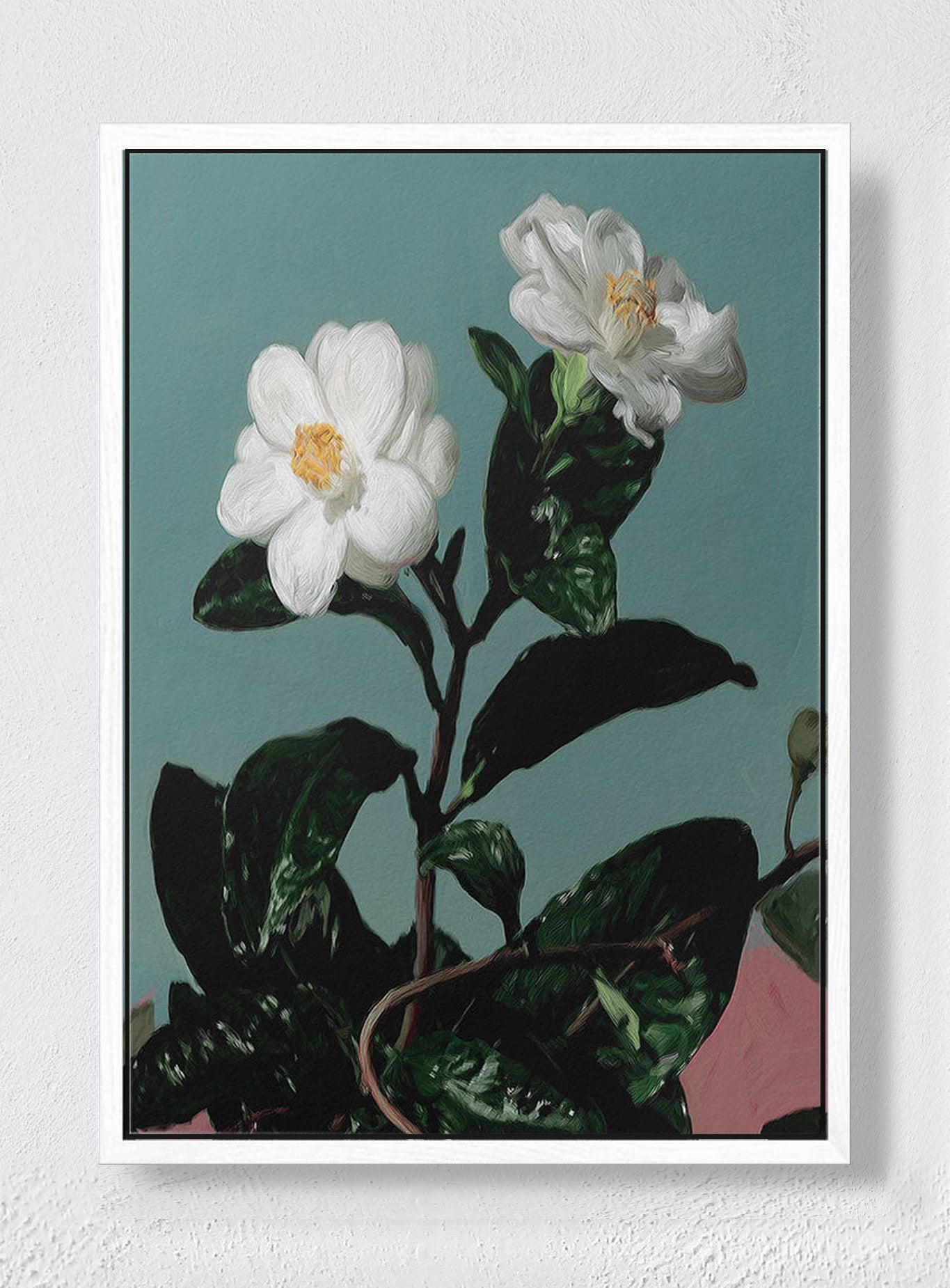 WHAT BLOOMS WITHOUT ASKING - White frame canvas