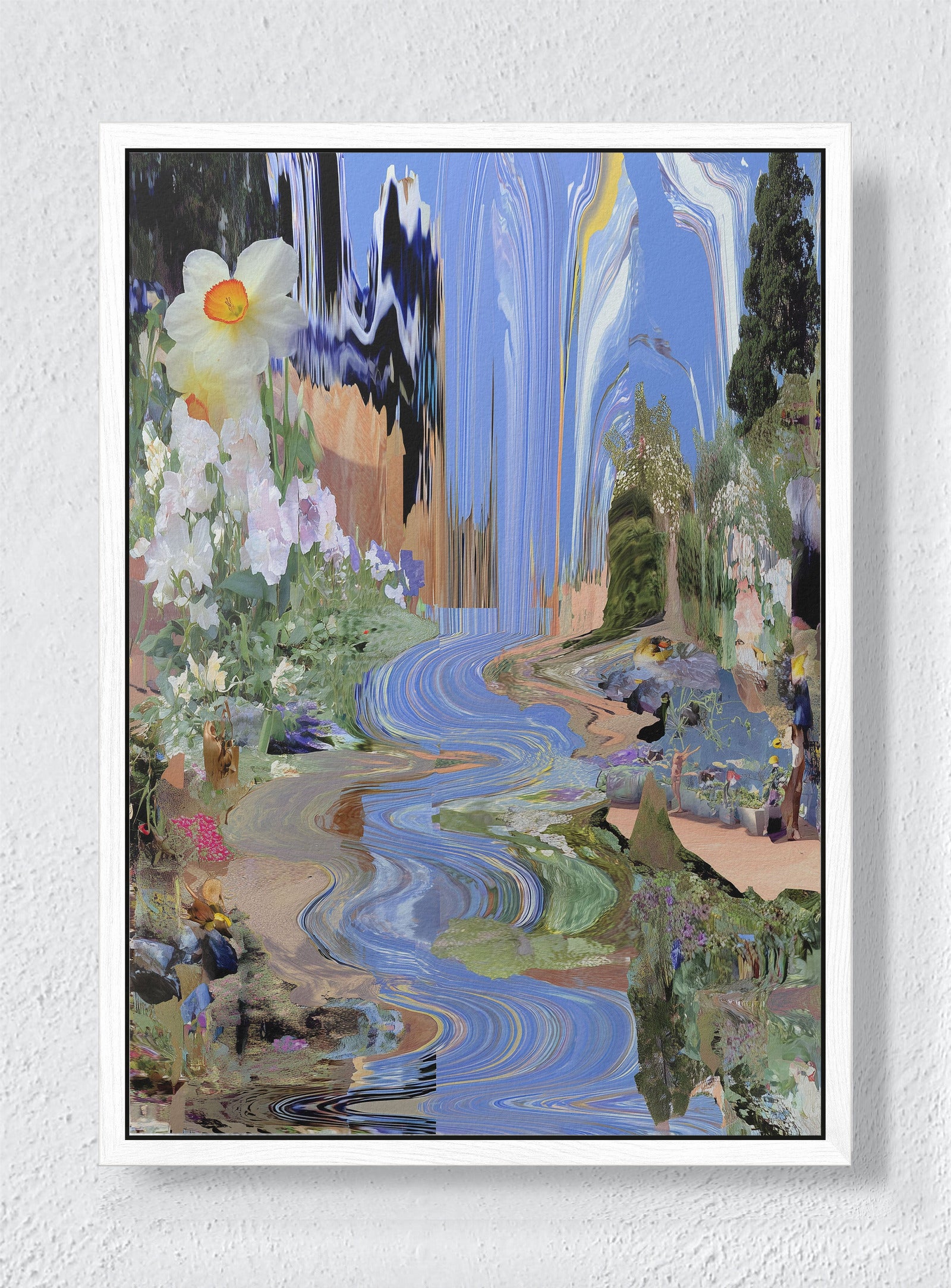 WHEN LANDSCAPES BUFFER - White frame canvas