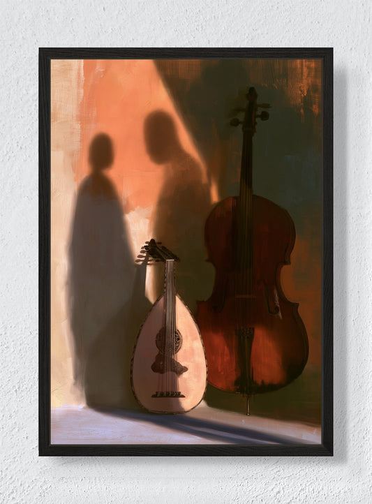 WHEN THE MUSIC RESTS - Black frame canvas