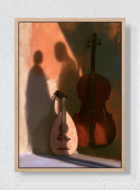 WHEN THE MUSIC RESTS - Natural frame canvas