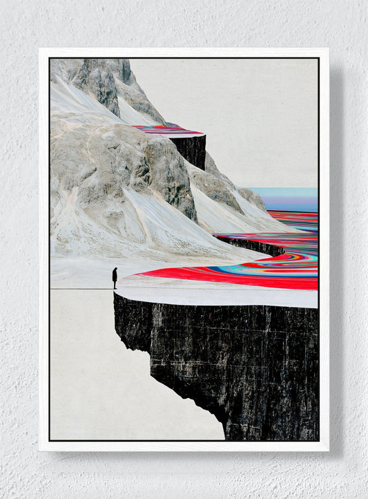 WHERE THE COLOUR FLOWS - White frame canvas