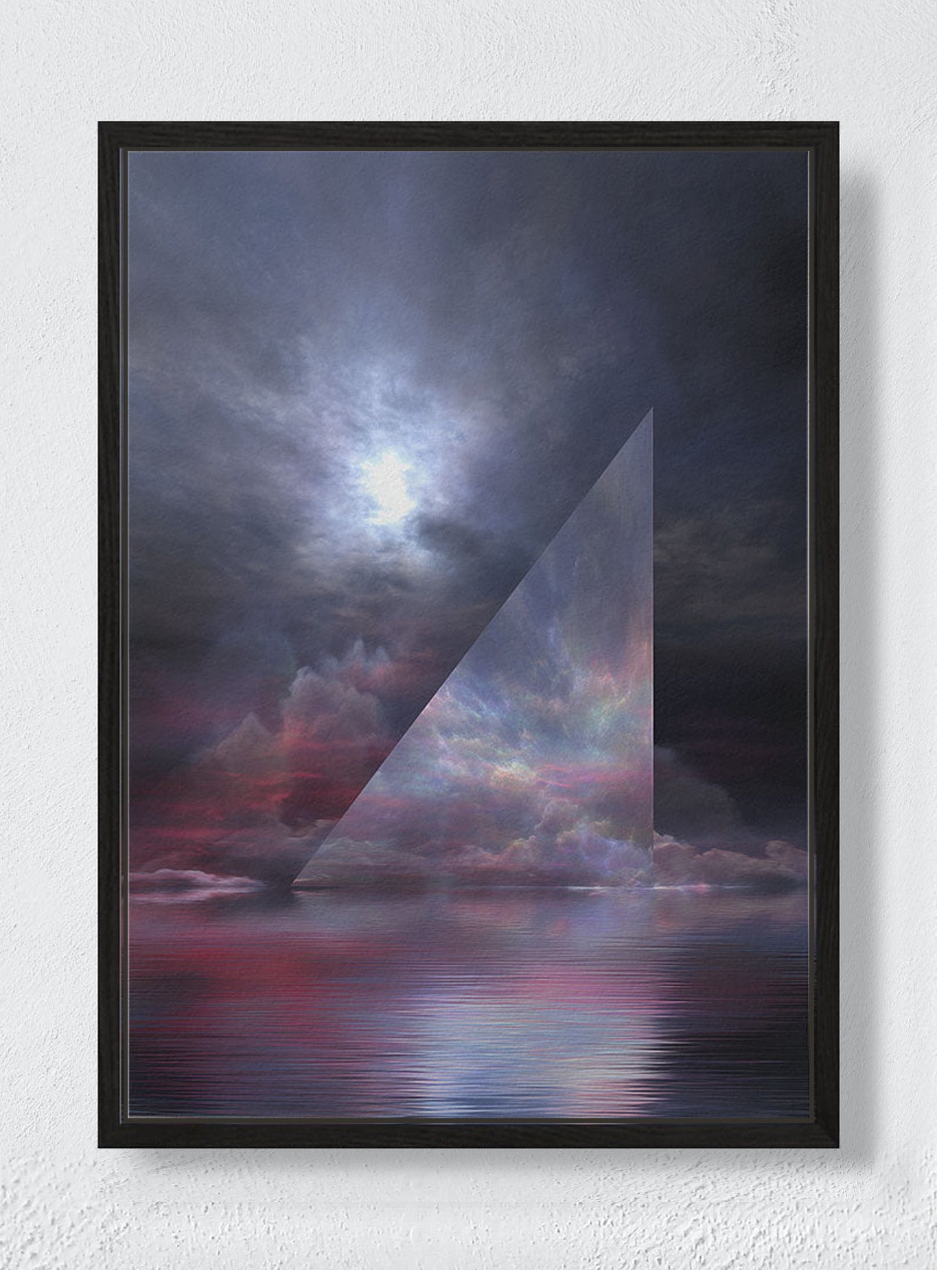 WHERE THE SKY BENDS INWARD - Black frame canvas