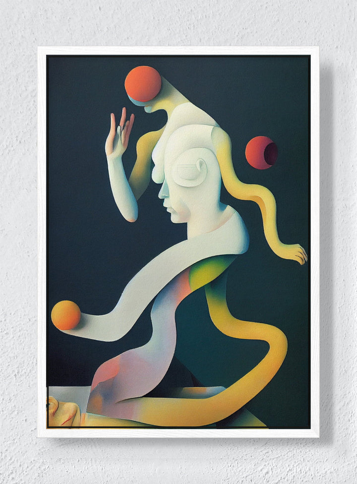 WHIRL - White frame canvas