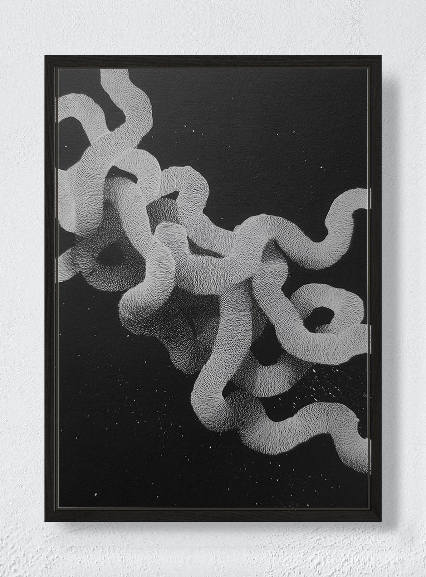 WHITE NOISE GIVEN FORM - Black frame canvas