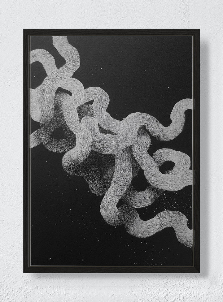 WHITE NOISE GIVEN FORM - Black frame canvas