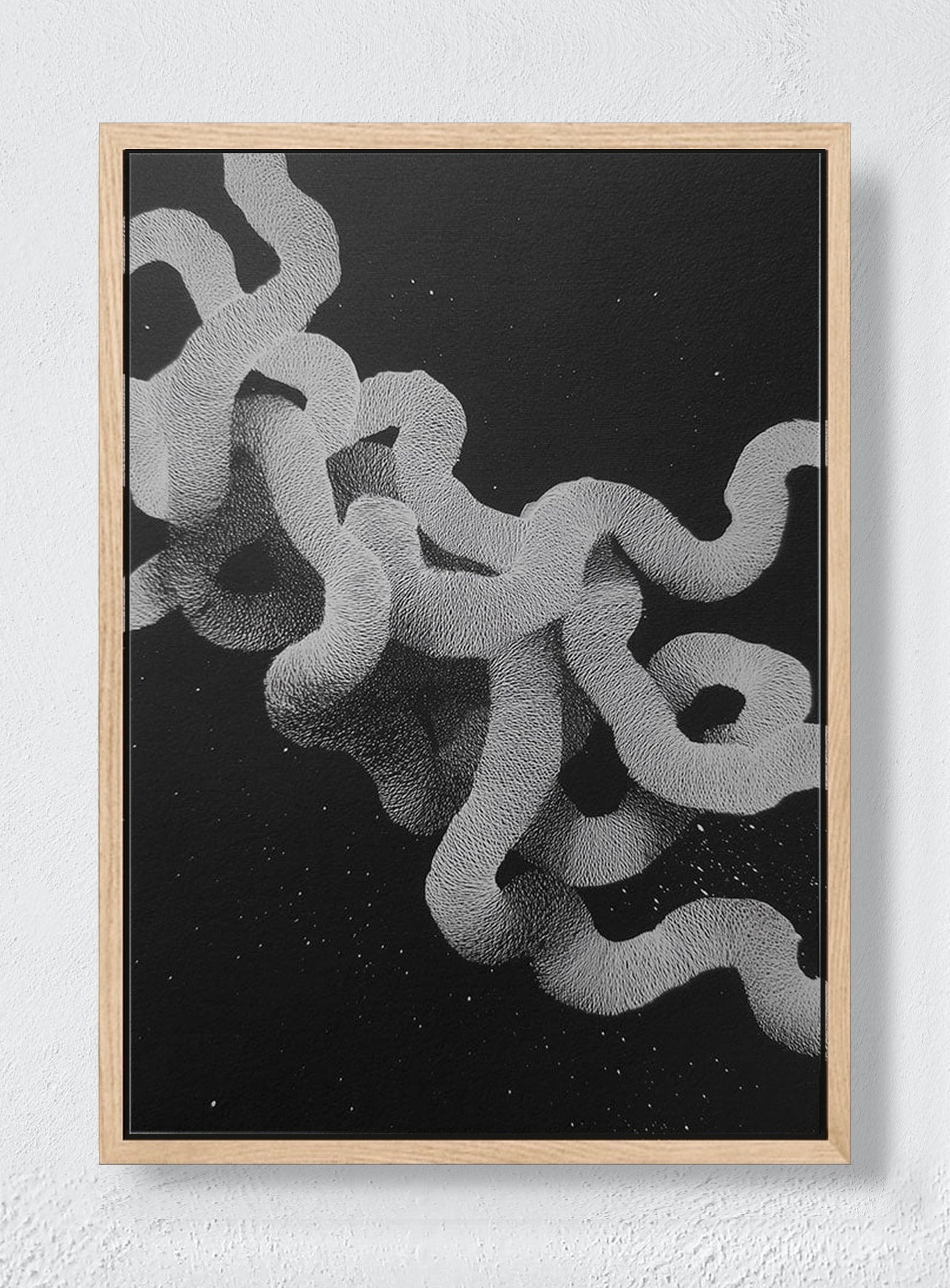 WHITE NOISE GIVEN FORM - Natural frame canvas