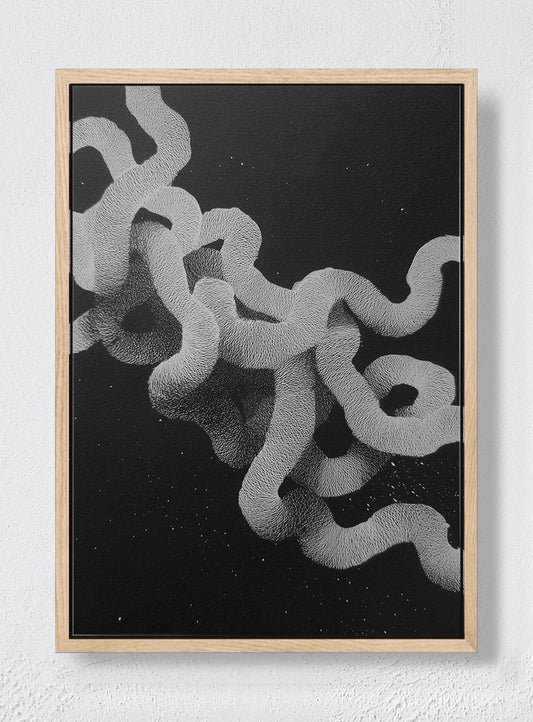 WHITE NOISE GIVEN FORM - Natural frame canvas