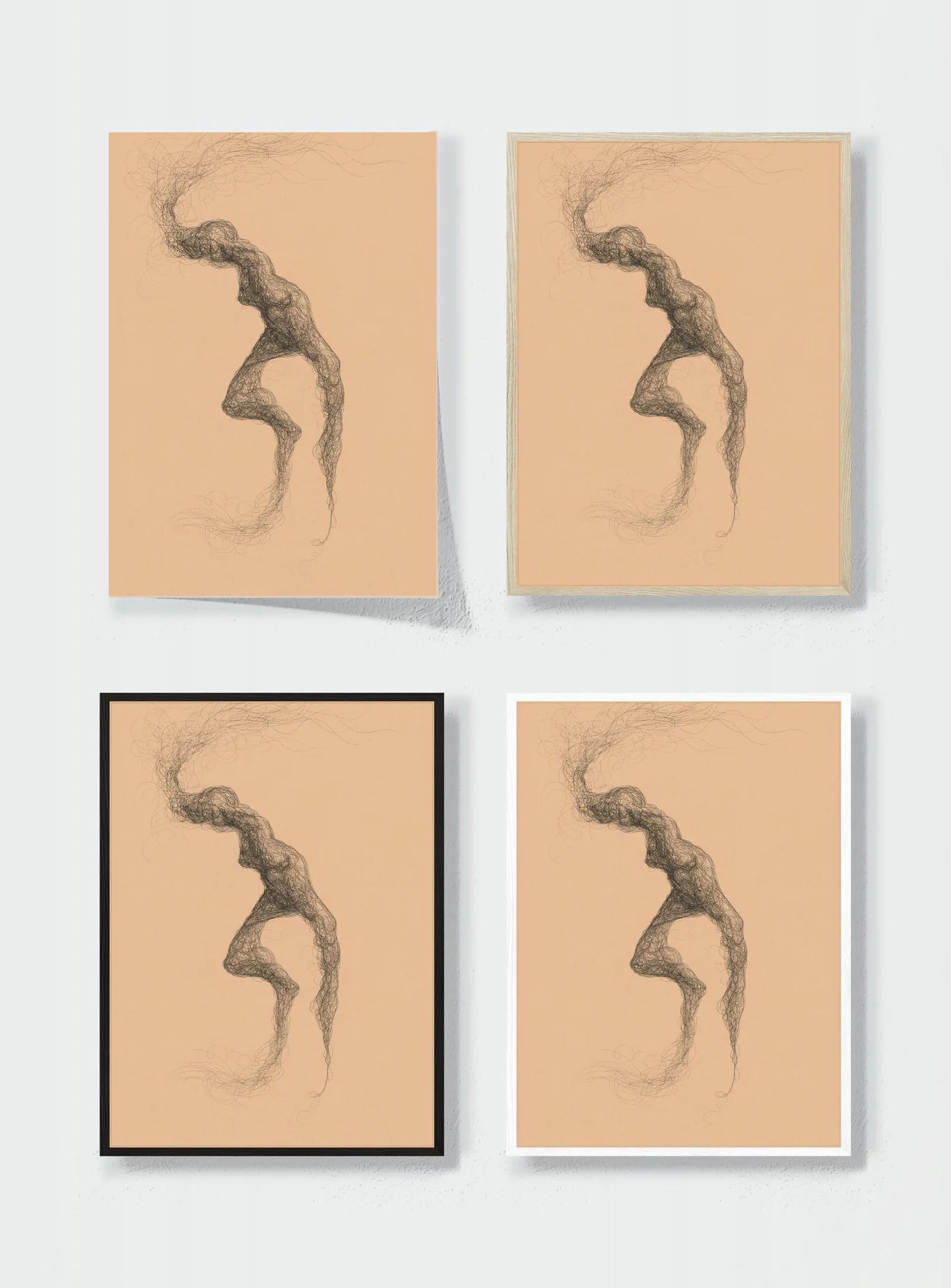 A BODY DRAWN FROM STATIC frame options comparison