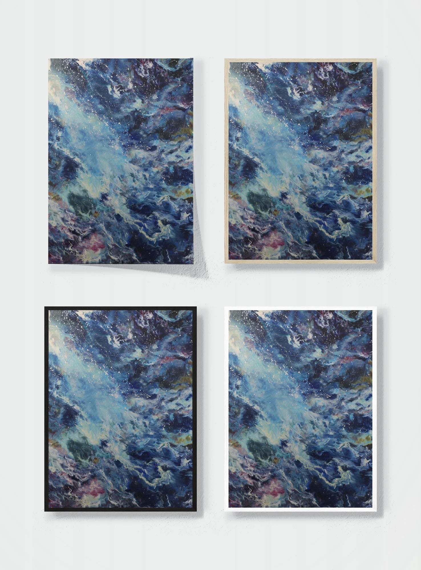 A COLLAPSE OF LIGHT INTO WATER frame options comparison