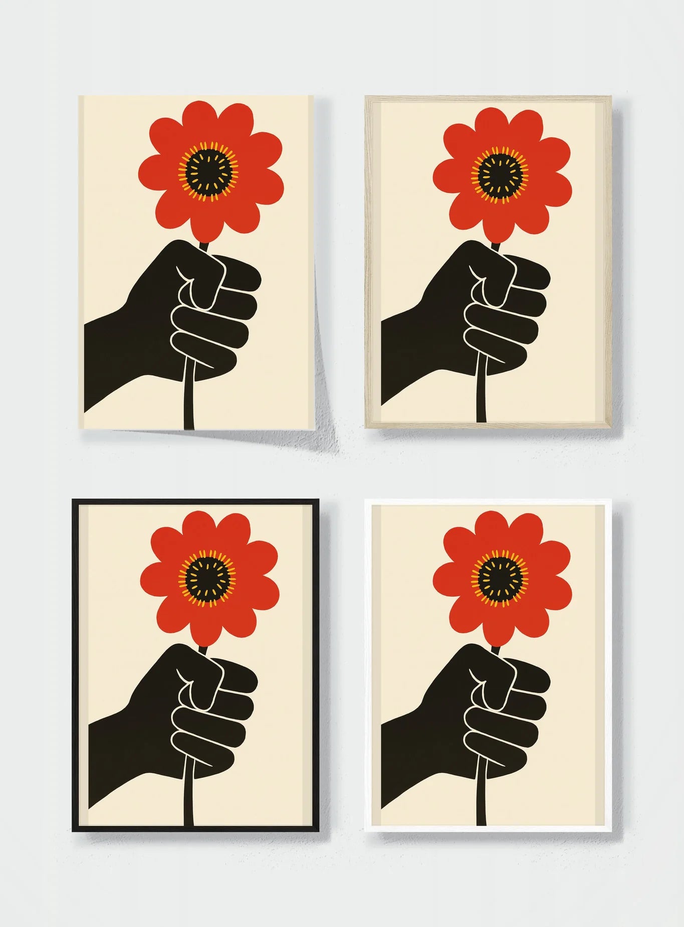 A FLOWER OFFERED IN THE DARK frame options comparison