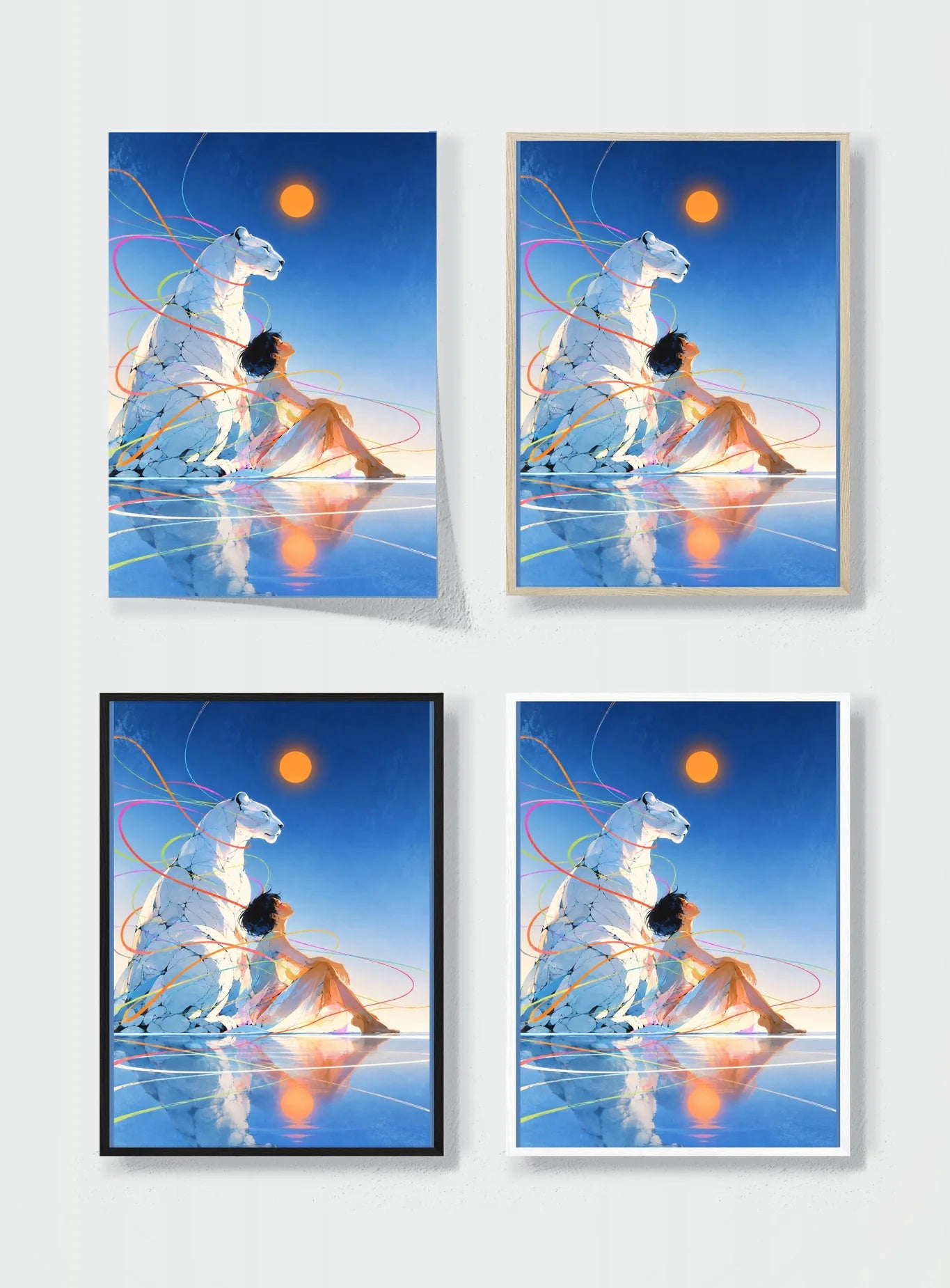A QUIET SUN BESIDE THE WHITE BEAR frame options comparison