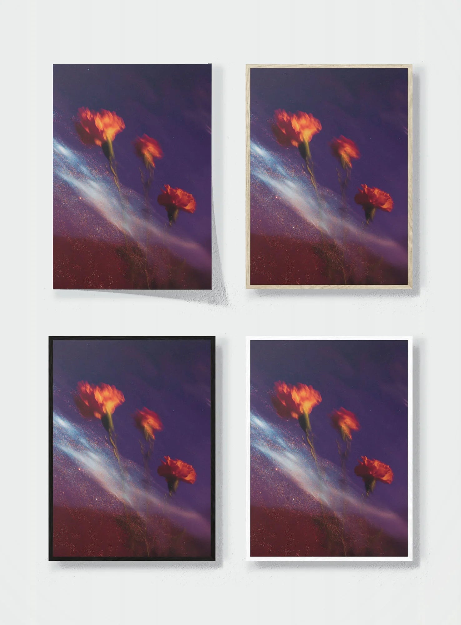 BLOOMS ADRIFT IN DARK MATTER frame options comparison