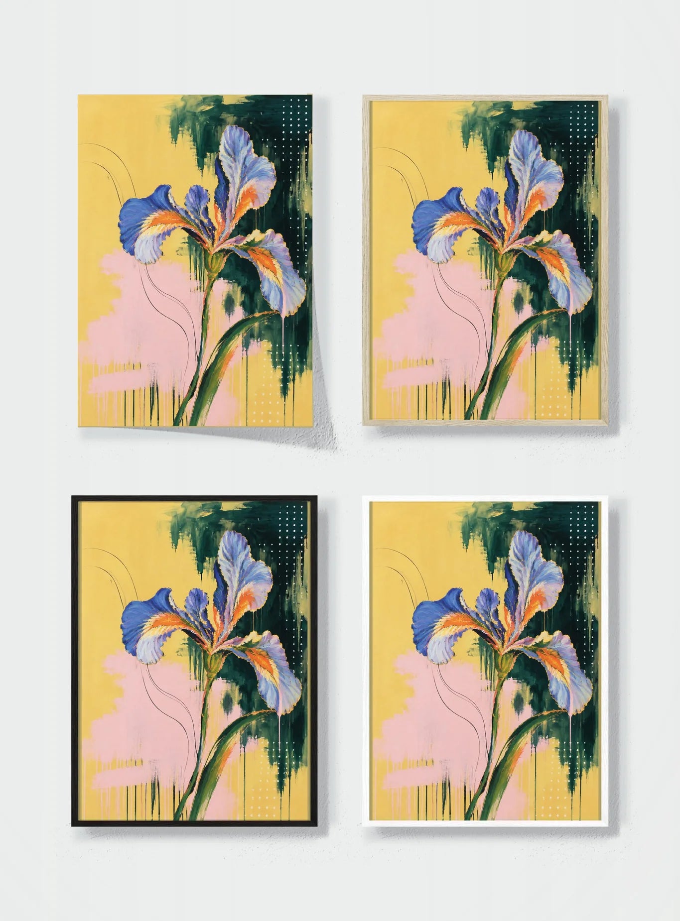 BLUE IRIS AFTER THE RAIN frame options comparison