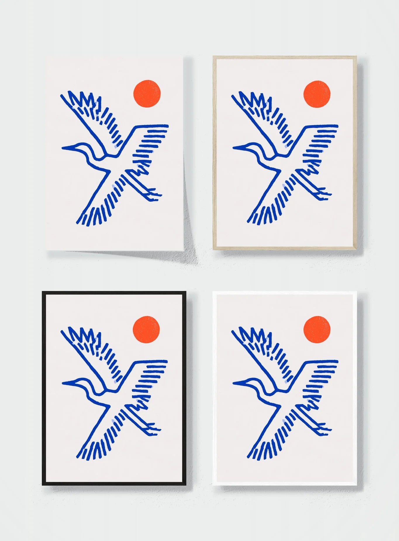BLUE WINGS RED SUN frame options comparison