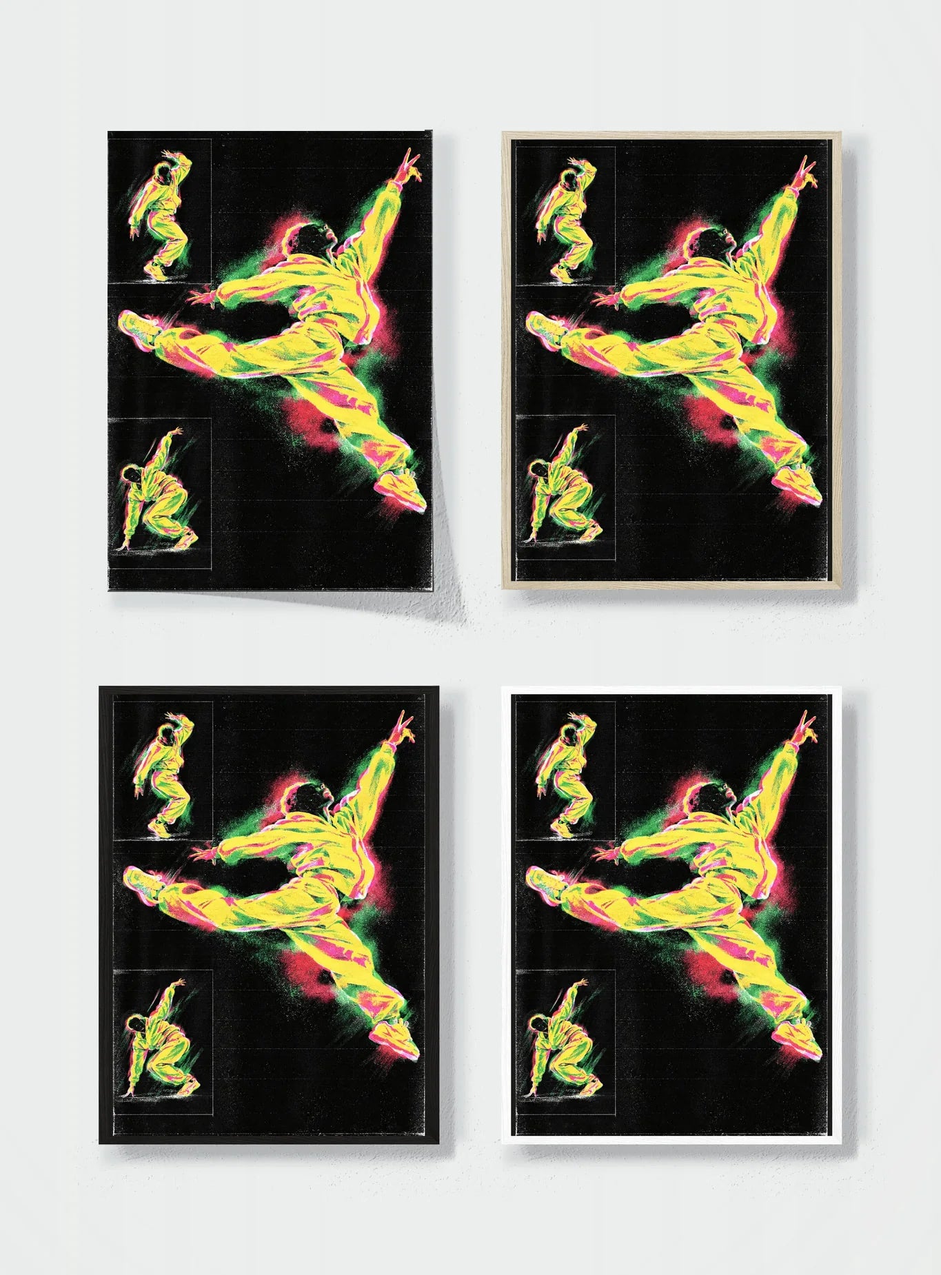 DANCE DIAGRAM IN ACID LIGHT frame options comparison