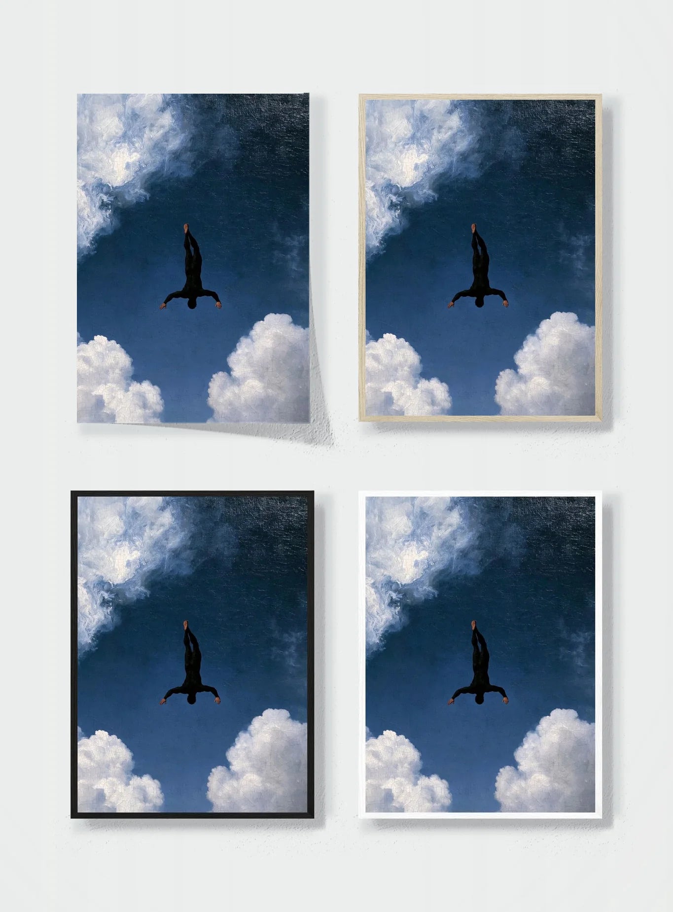 FALLING INTO THE BLUE frame options comparison