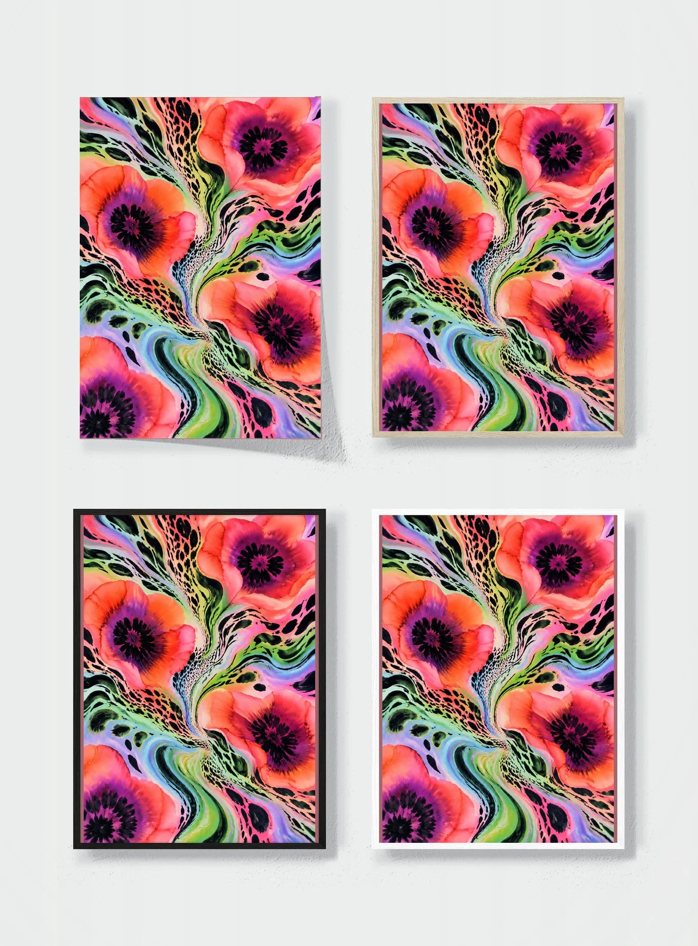 FLOWERS WHERE THE PATTERN BREAKS frame options comparison