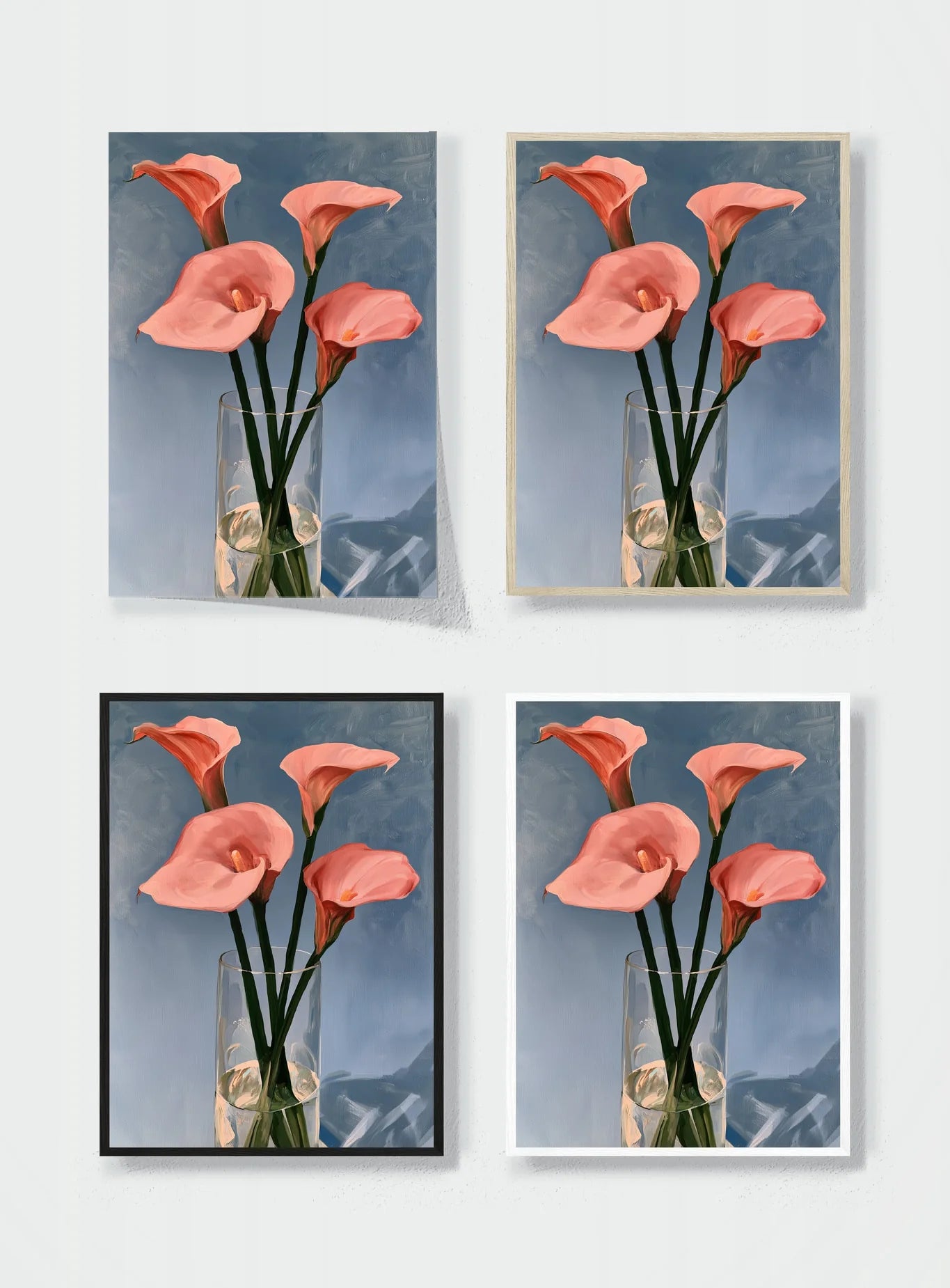 FOUR LILIES AT DUSK frame options comparison