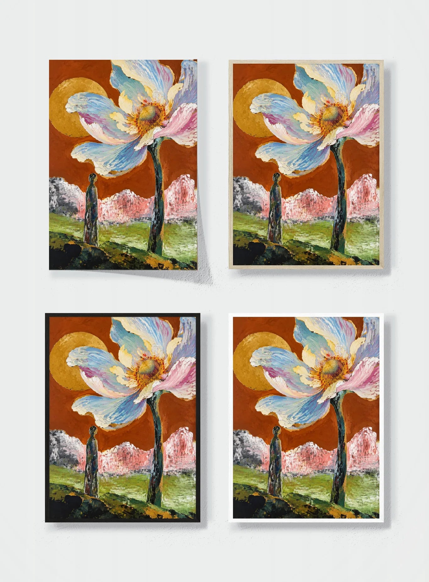 GIANT BLOOM, SMALL WITNESS frame options comparison