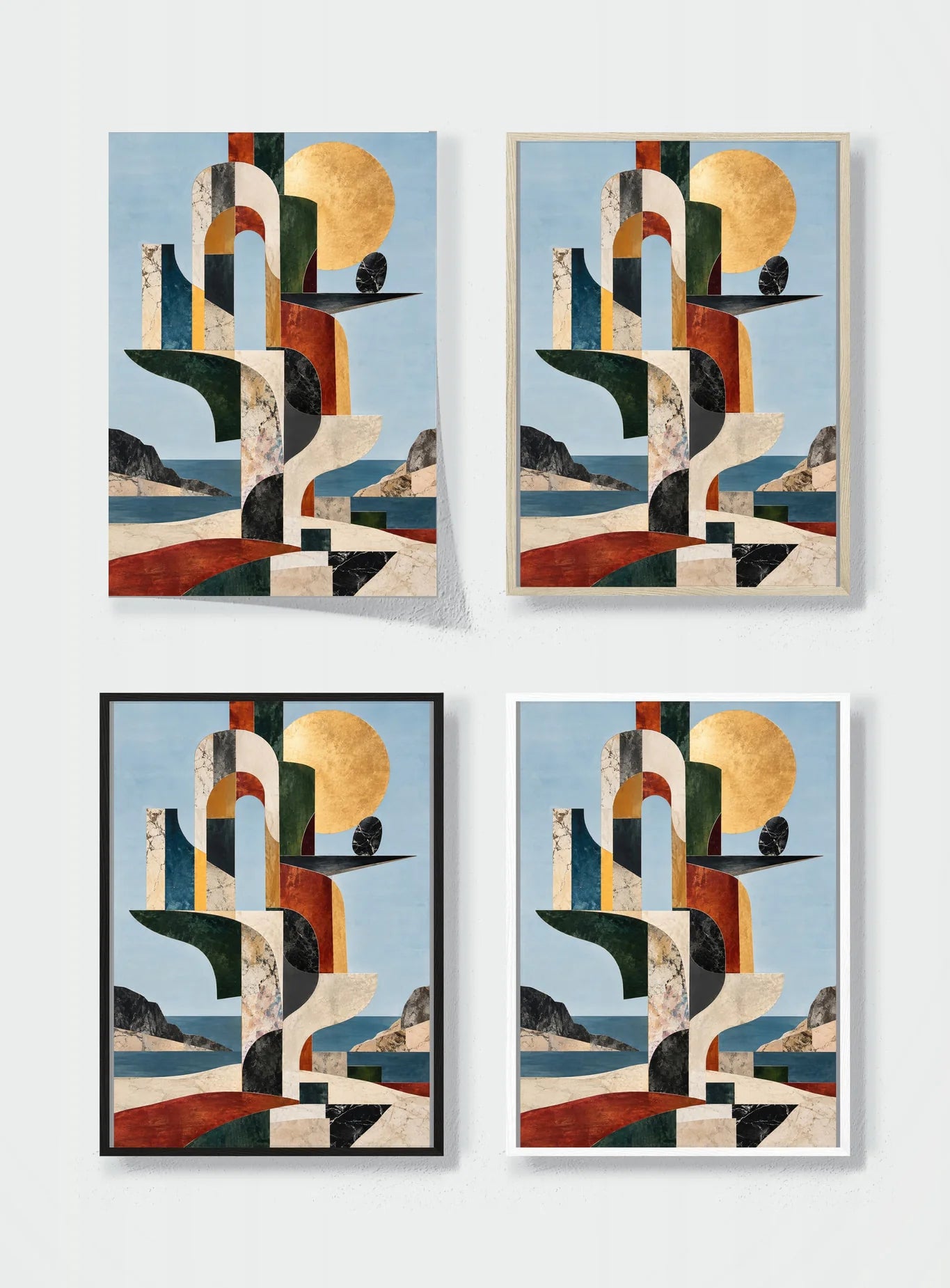 MARBLE ARCHITECTURE BY THE WATER frame options comparison