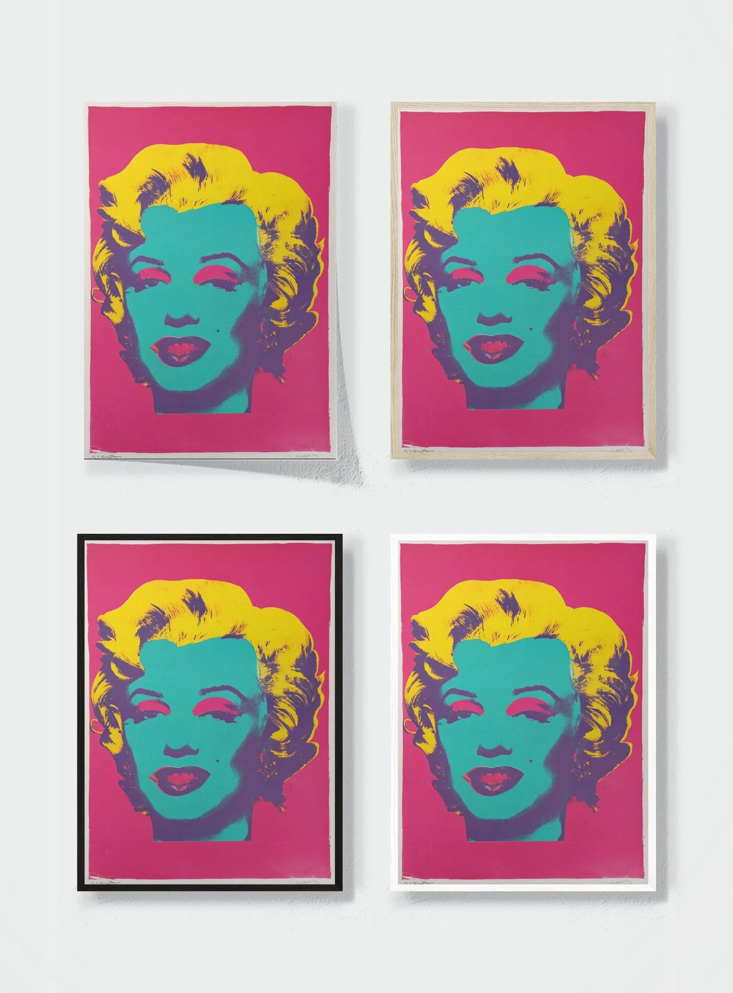 POP PORTRAITURE IN PINK frame options comparison