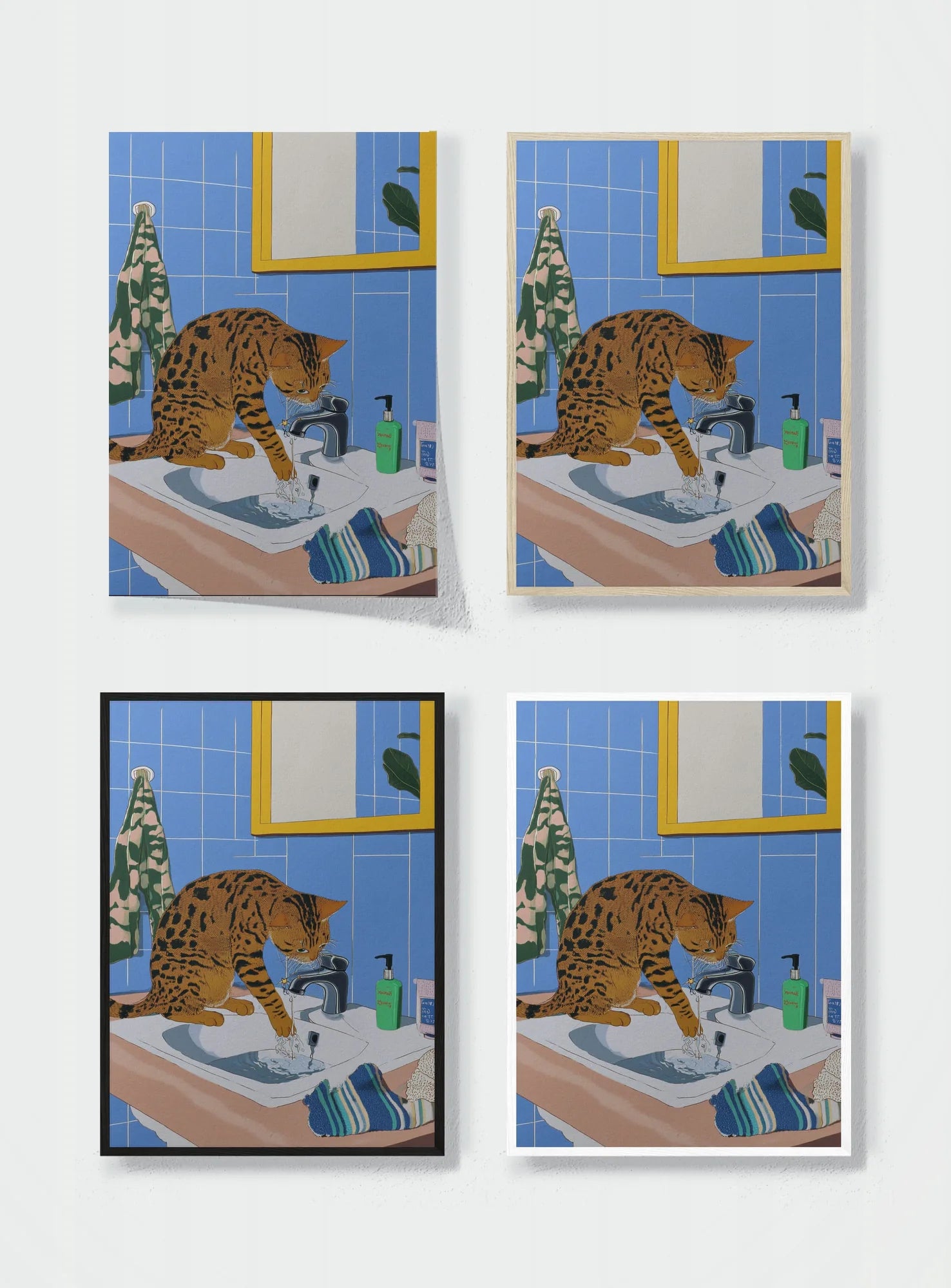 THE FELINE FOUNTAIN frame options comparison