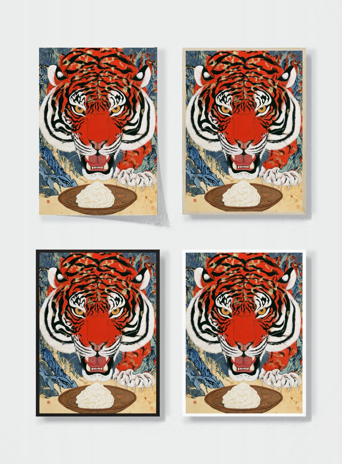 TIGER AT THE TABLE frame options comparison