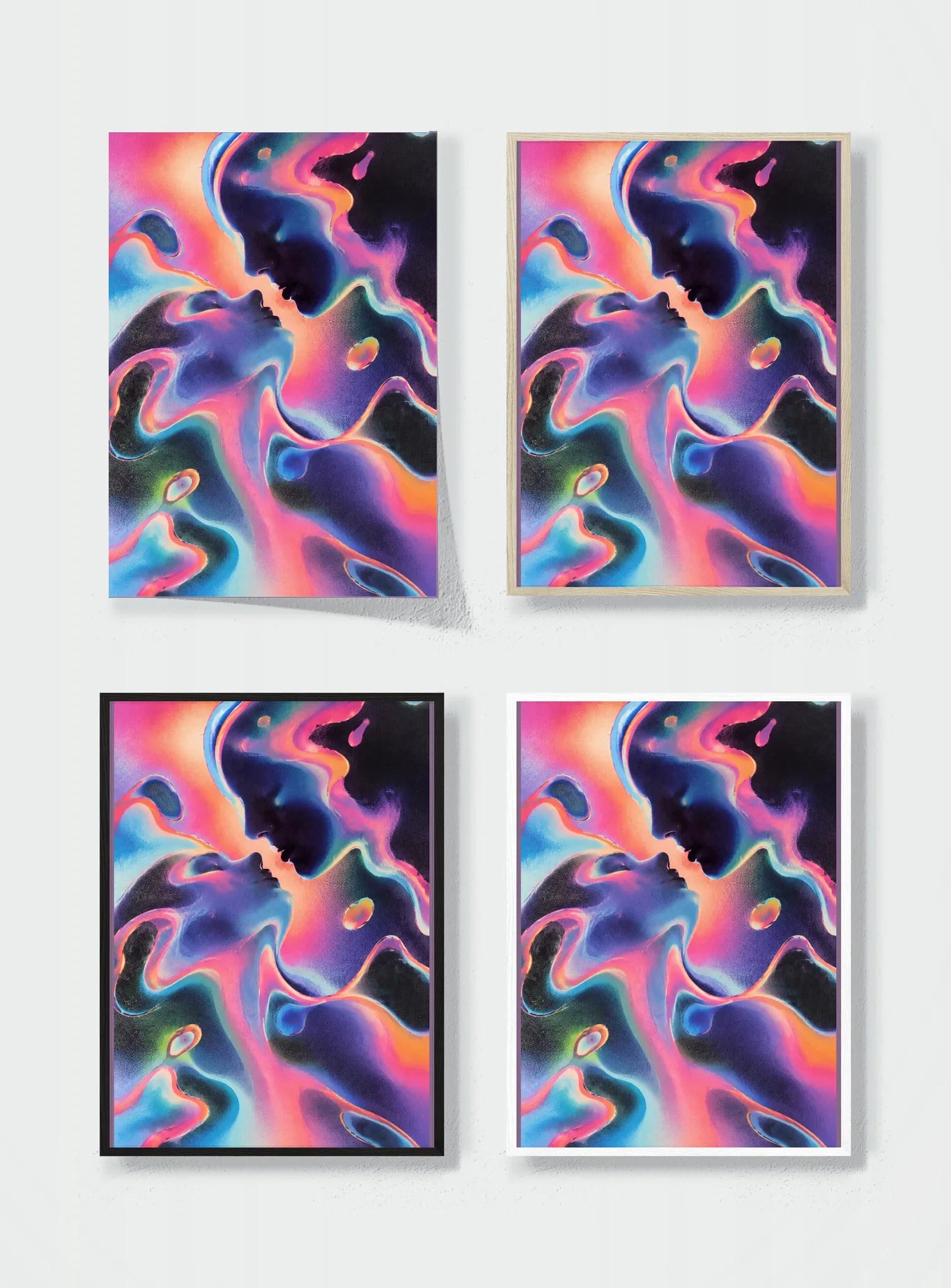 TWO FACES IN NEON WEATHER frame options comparison
