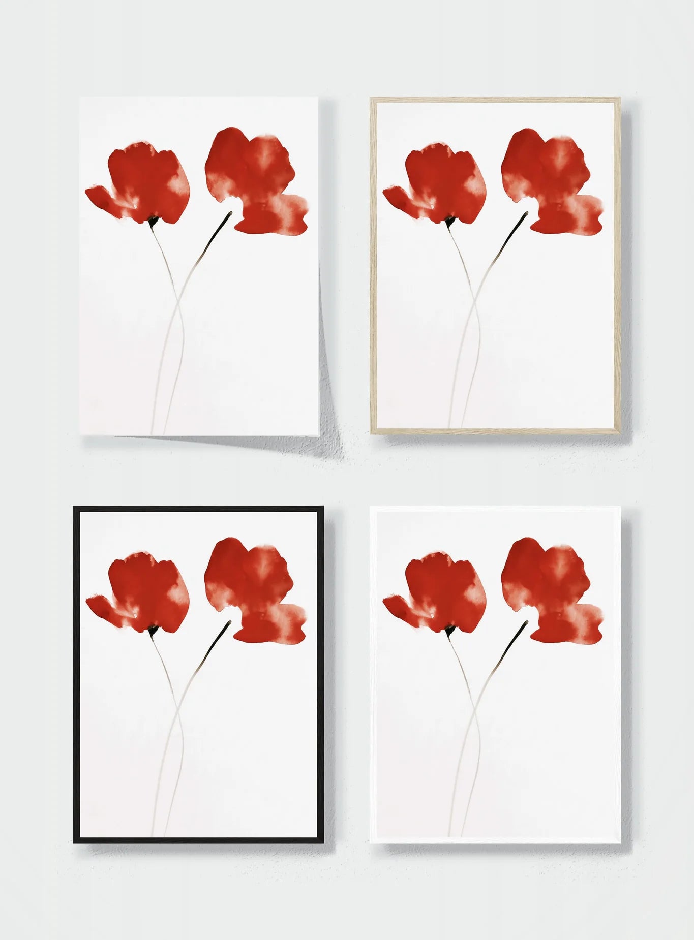 TWO RED BLOOMS frame options comparison
