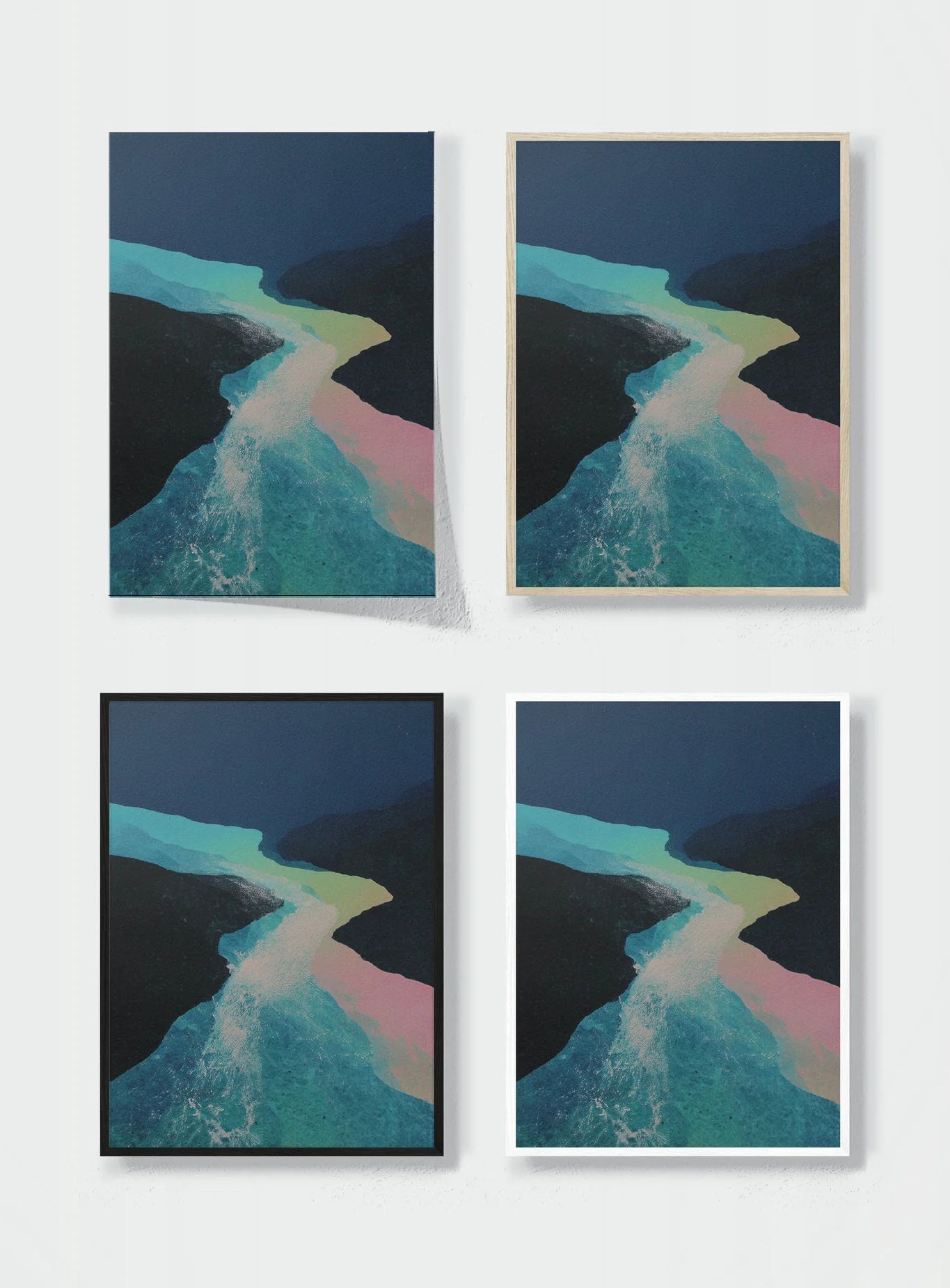WATER TEACHING ITSELF A SHAPE frame options comparison