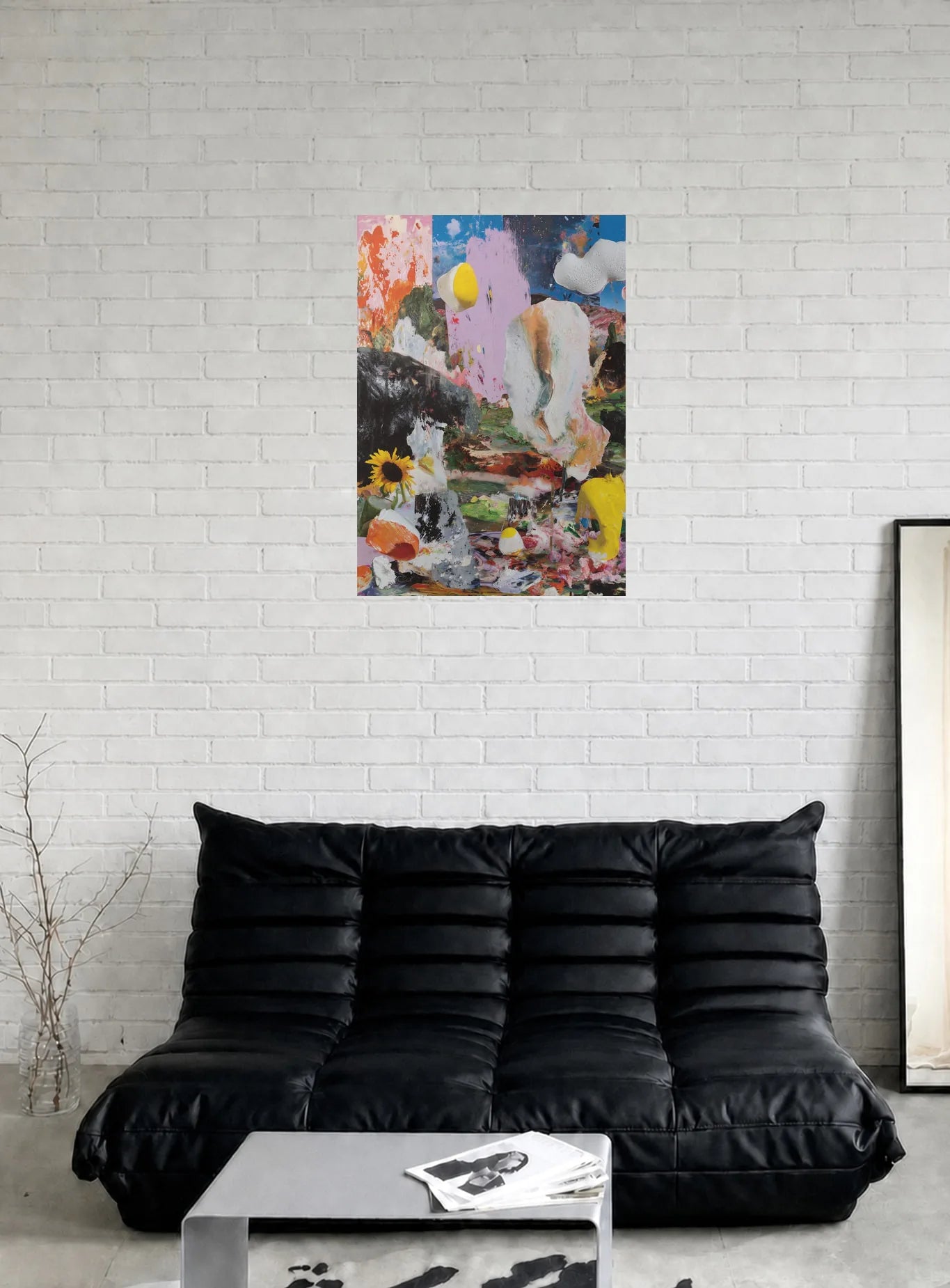 A FRACTURED SKY shown in a room