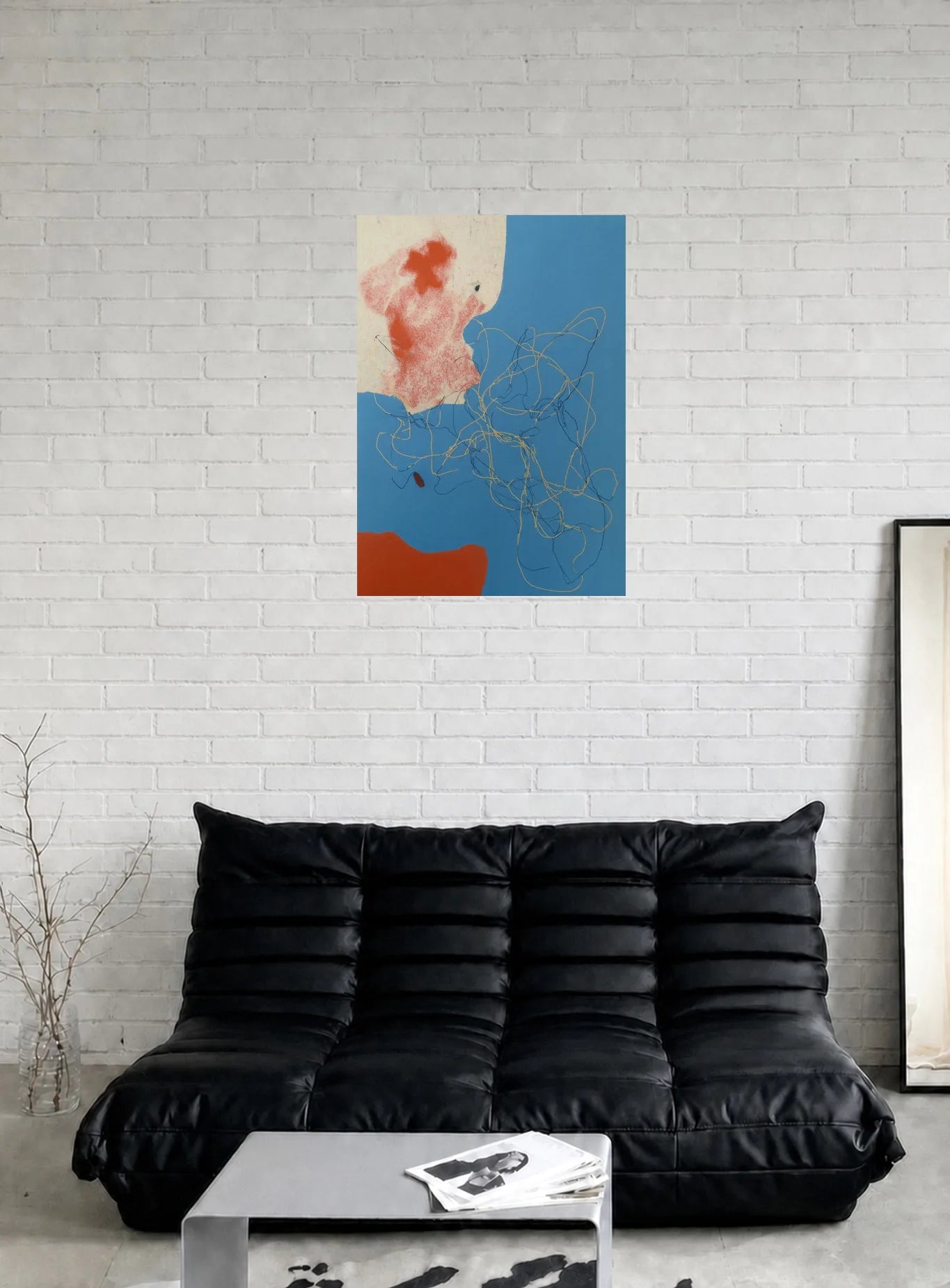 BLUE MAZE shown in a room