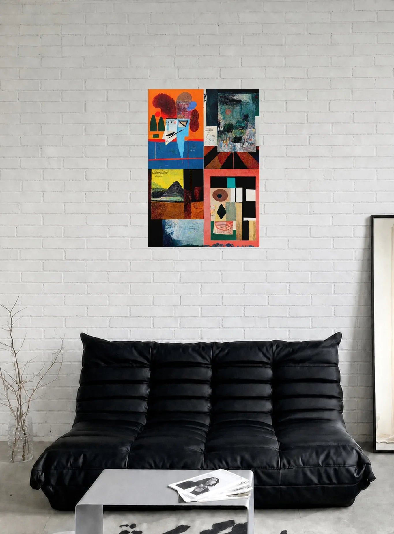 FOUR PANES shown in a room