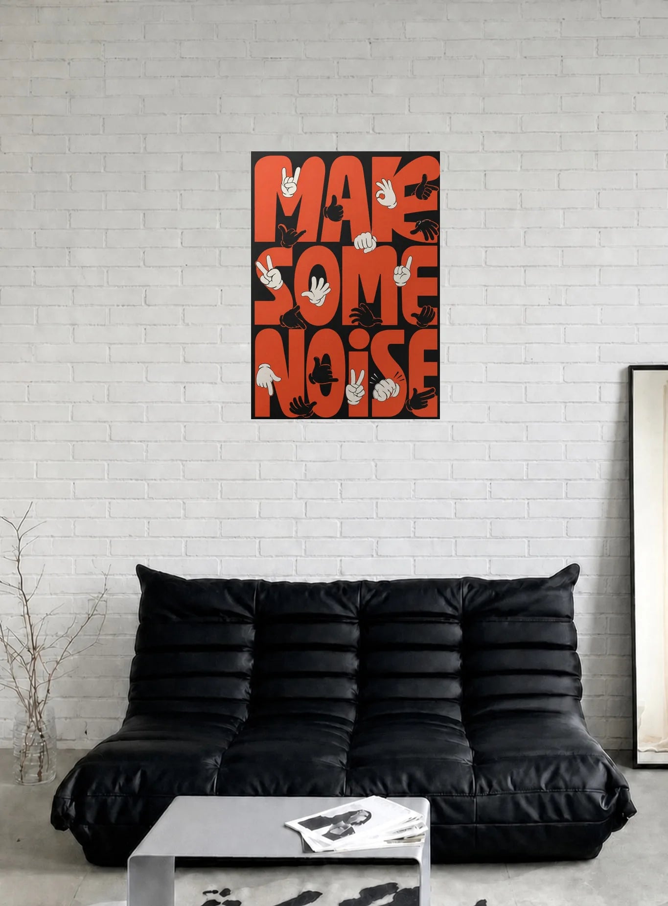 MAKE SOME NOISE shown in a room