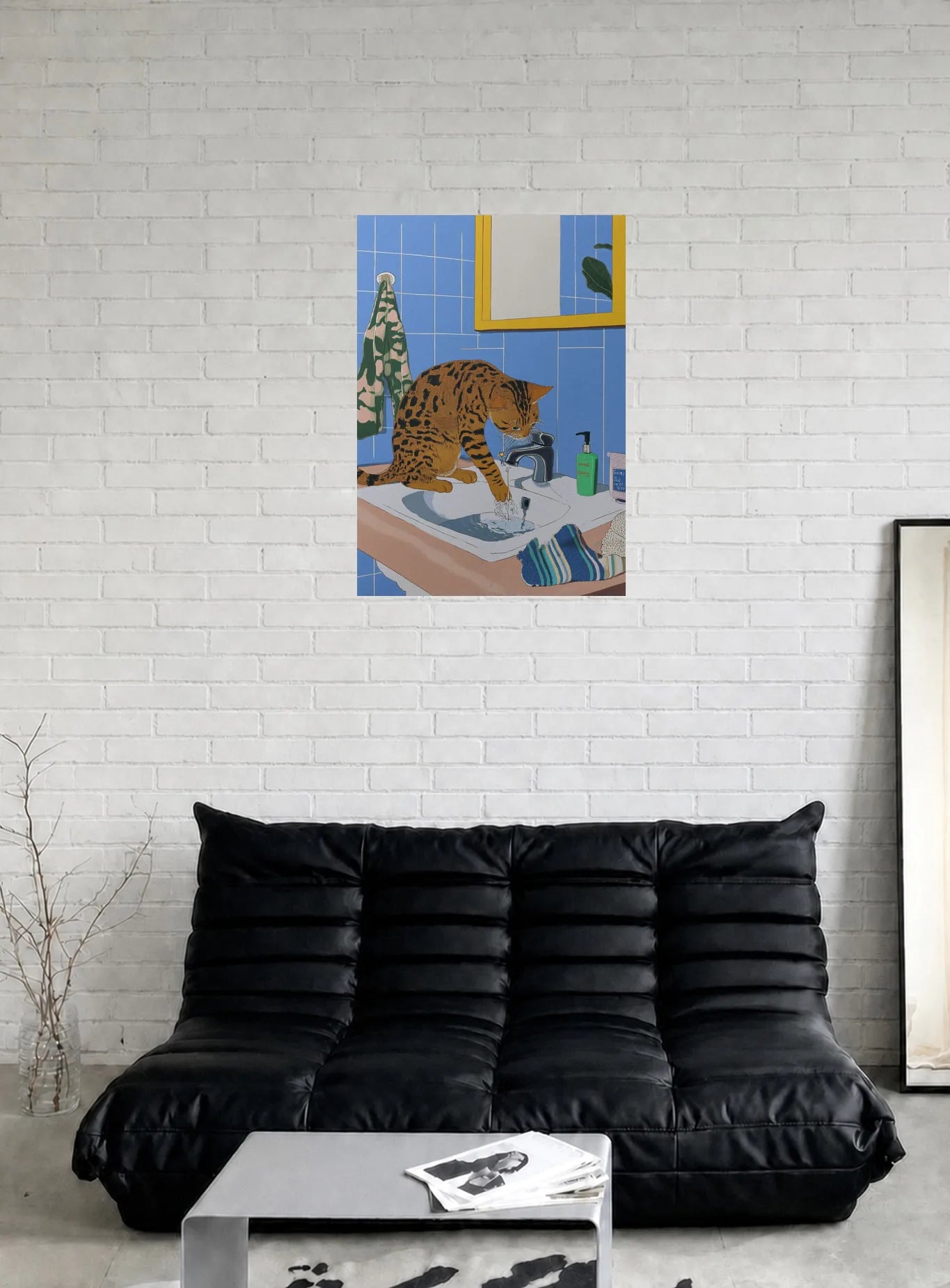 THE FELINE FOUNTAIN shown in a room