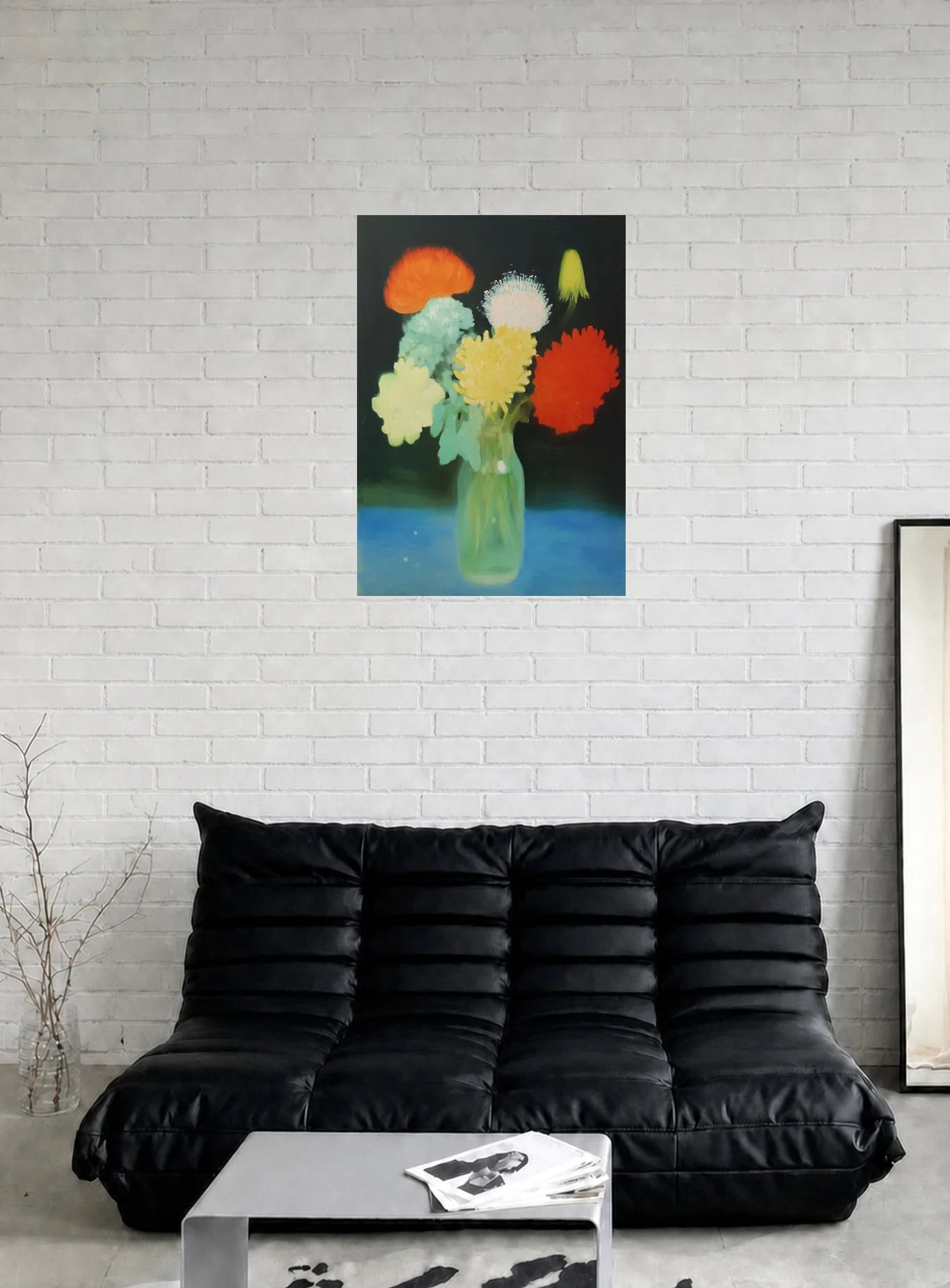 THE UNTRANSLATED FLOWERS shown in a room