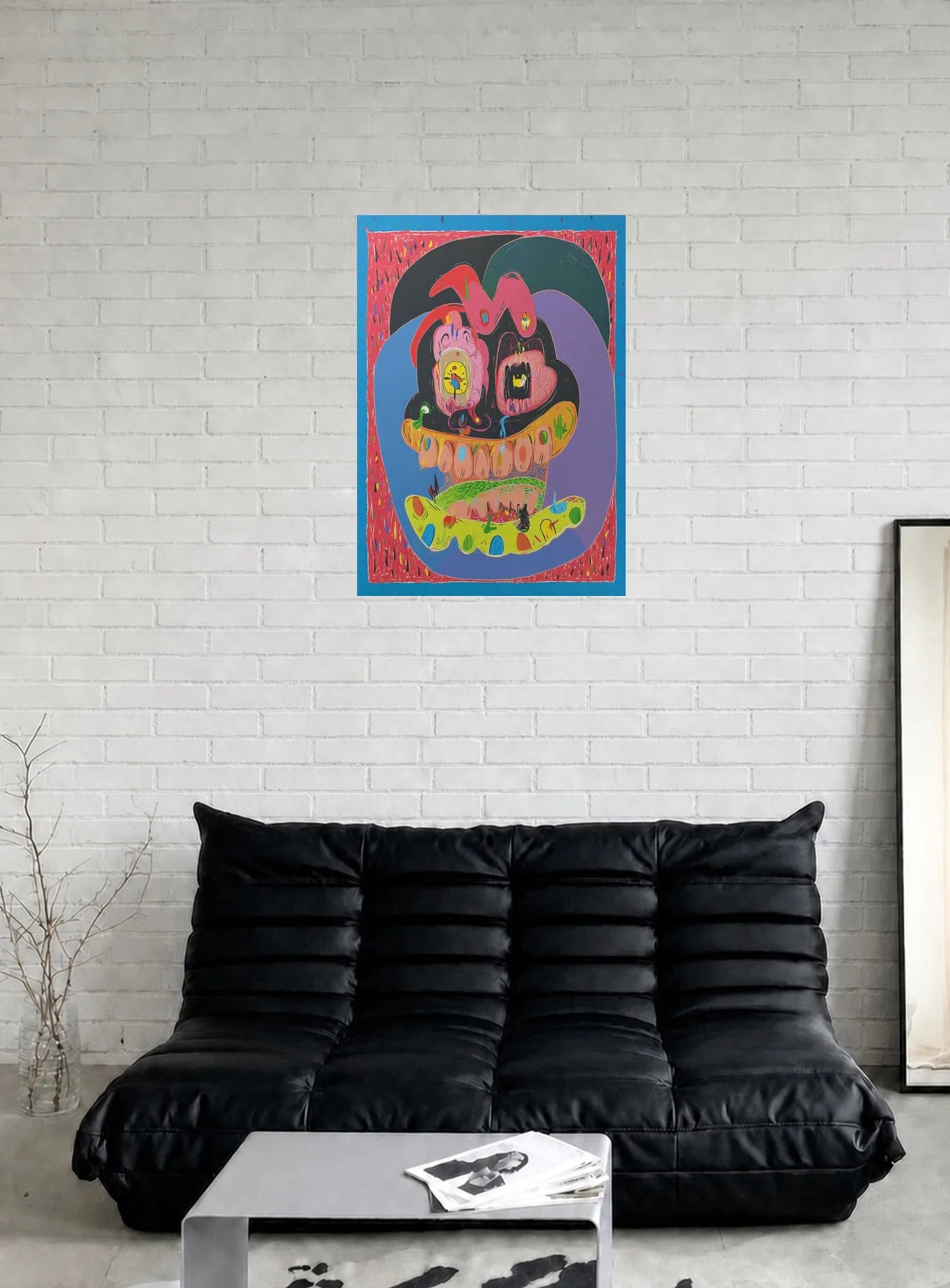 WALLOWING THE VIOLET NIGHT shown in a room